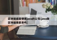 区块链底层使用java的公司[java做区块链有前景吗]