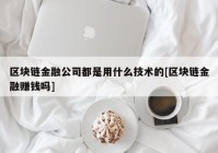 区块链金融公司都是用什么技术的[区块链金融赚钱吗]