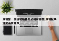 深圳第一批区块链备案公司有哪些[深圳区块链交易所开发]